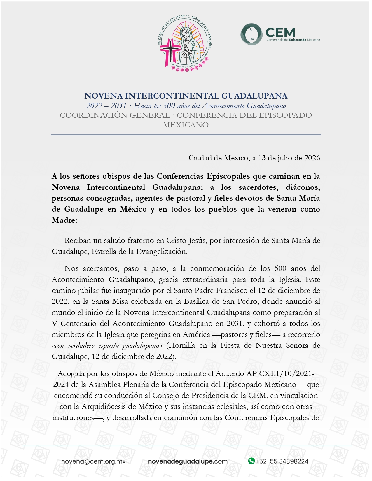 Comunicado Novena Intercontinental Guadalupana 13072026 page 0001